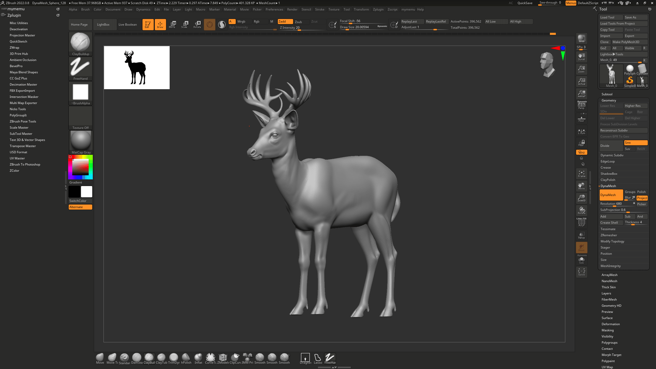 Zbrushで形を調整